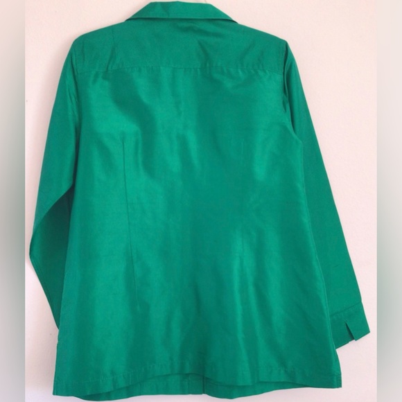 Talbots green Silk Button Down Shirt size 16 - Picture 8 of 9